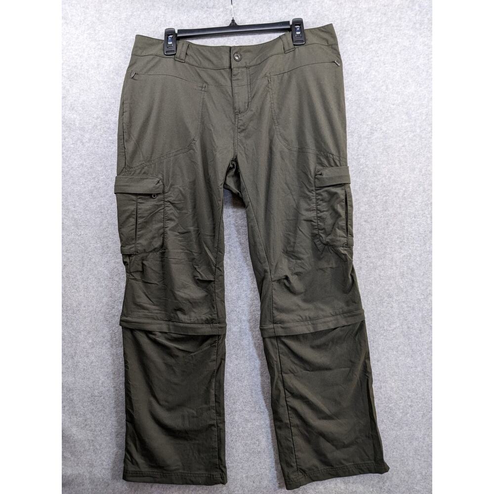 REI Convertible Cargo Pants Womens 14 Petite Olive Green Nylon‎ Outdoor Hiking